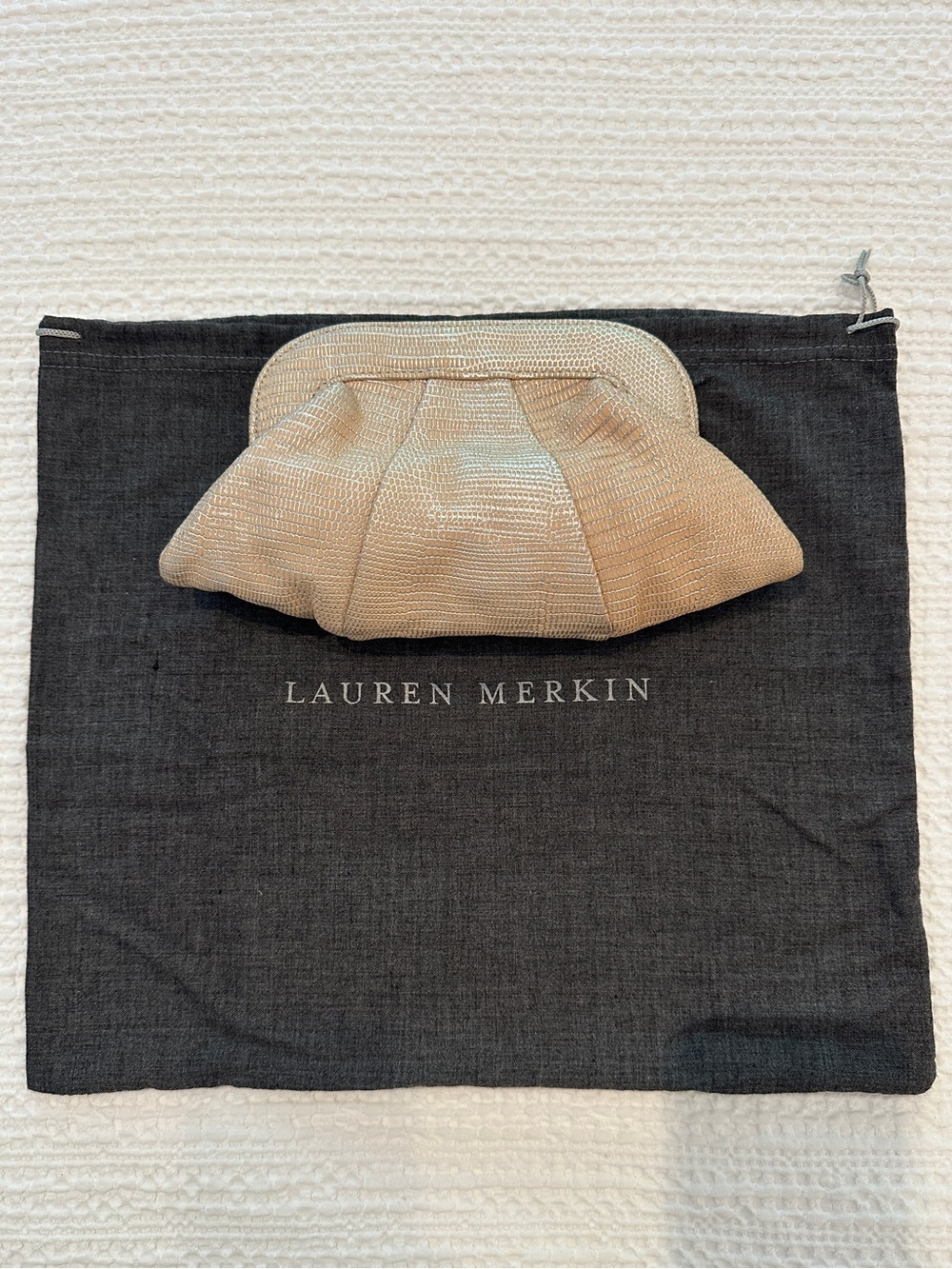 Lauren Merkin Lucy Metallic Champagne Gold Clutch